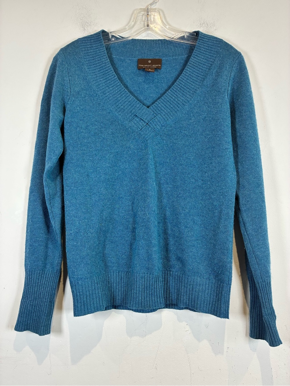 Fenn Wright Manson Teal V-Neck Cashmere Women's Sweater, Size S